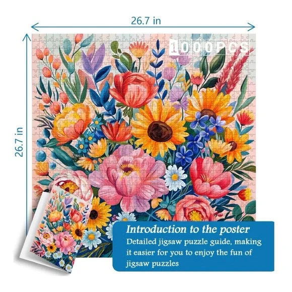 Vibrant Flowers 1000 Piece Puzzle - Picture 4 of 4